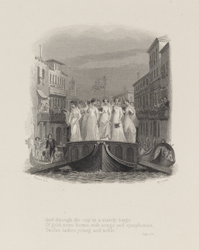 "And through the city in a stately barge" [vignette]