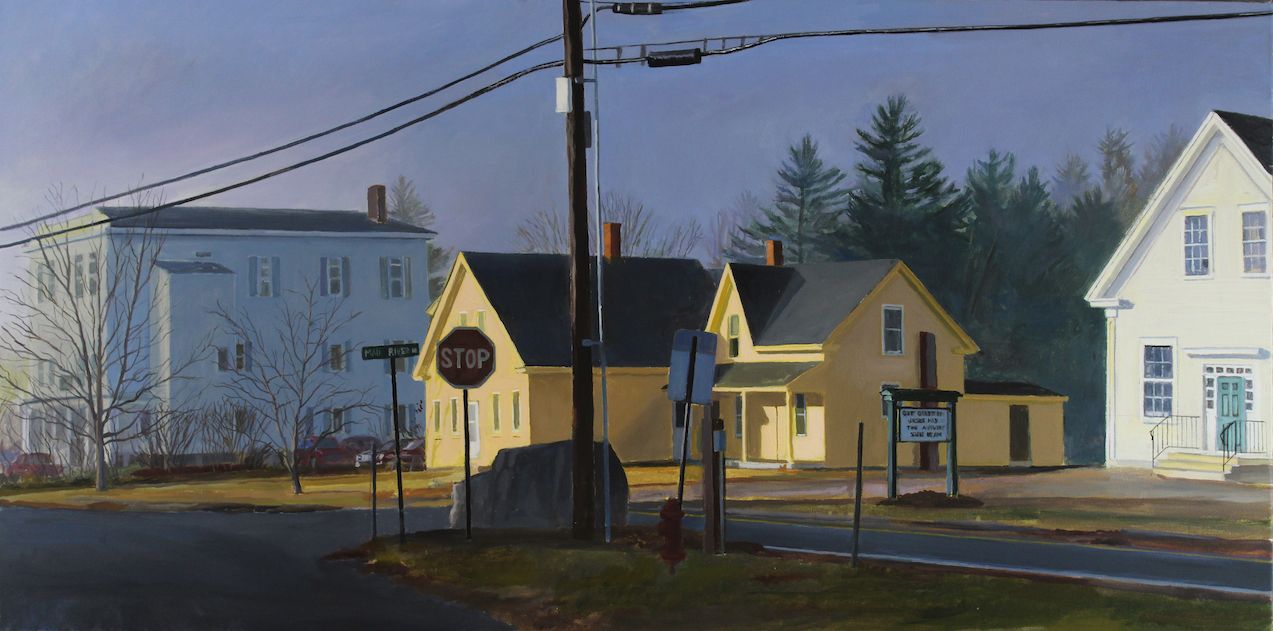 Larry Francis, Mad River Road, 2022, oil on canvas, 24 x 48 in.